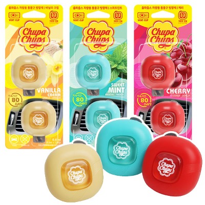 [행사상품+무료배송] 츄파춥스 차량용 벤트형 통풍구 방향제 1세트 (2P)